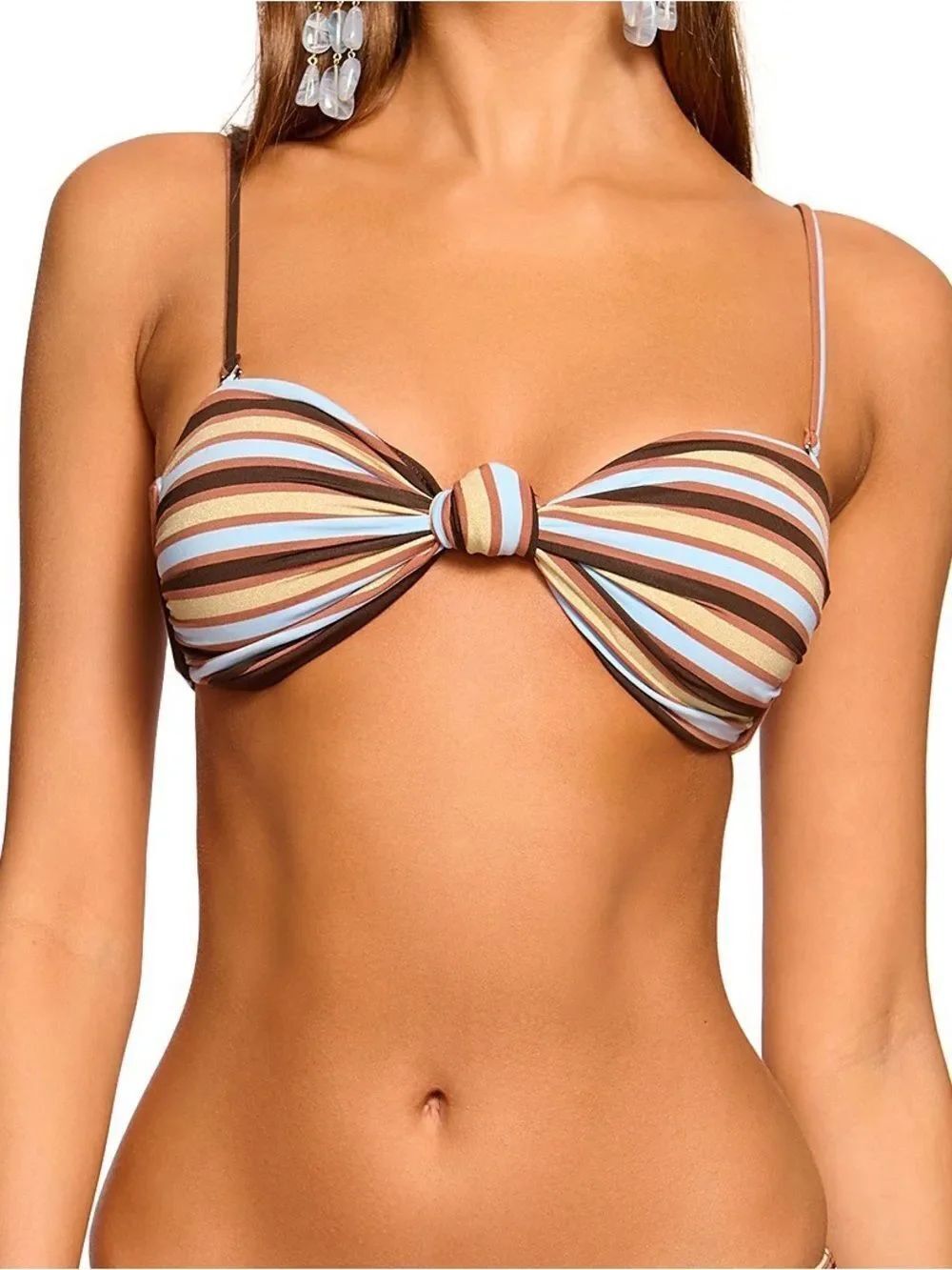 Ramy Brook Margaux Striped Bikini Top NWT Size XL
